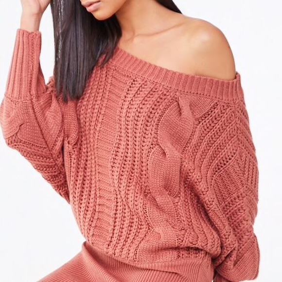 Forever 21 Pink Off the Shoulder Sweater Dress - Picture 4 of 4